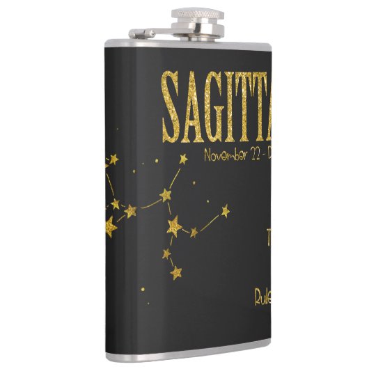 Sagittarius Star Sign Flachmann (Rechts)