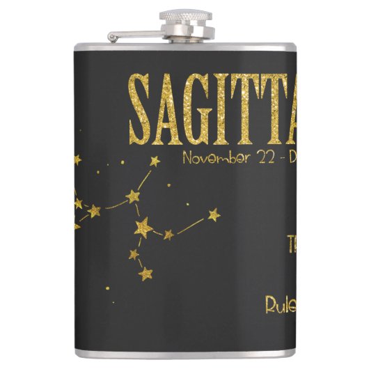 Sagittarius Star Sign Flachmann (Vorderseite)