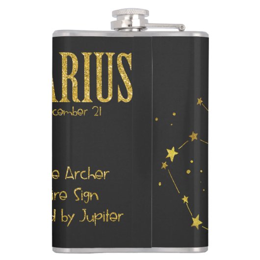 Sagittarius Star Sign Flachmann (Rückseite)