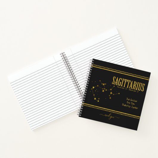Sagittarius Star Zodiac Sign Notebook Notizblock (Innenseite)