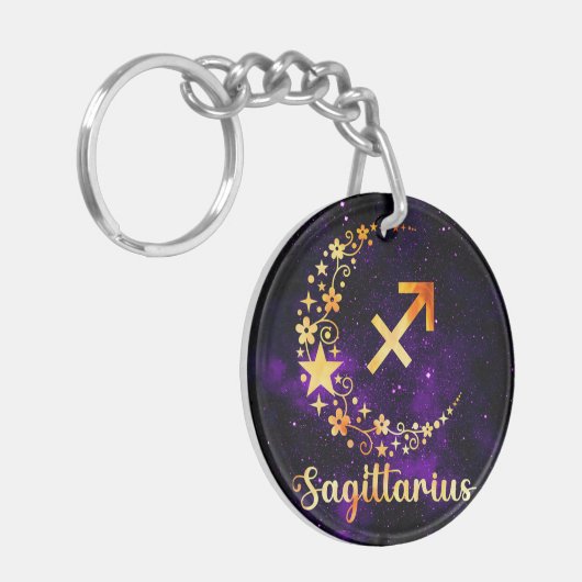 Sagittarius Stellar Arrow - Der kosmische Bogensch Schlüsselanhänger (Vorderseite links)