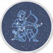 Sagittarius Sternbild & Sternzeichen mit Sternen Aufkleber (Vorderseite)