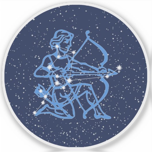 Sagittarius Sternbild & Sternzeichen mit Sternen Aufkleber (Vorderseite)