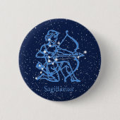 Sagittarius Sternbild & Sternzeichen mit Sternen Button (Vorderseite)