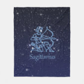 Sagittarius Sternbild & Sternzeichen mit Sternen Fleecedecke (Vorderseite)