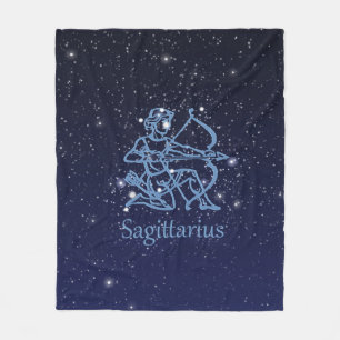 Sagittarius Sternbild & Sternzeichen mit Sternen Fleecedecke