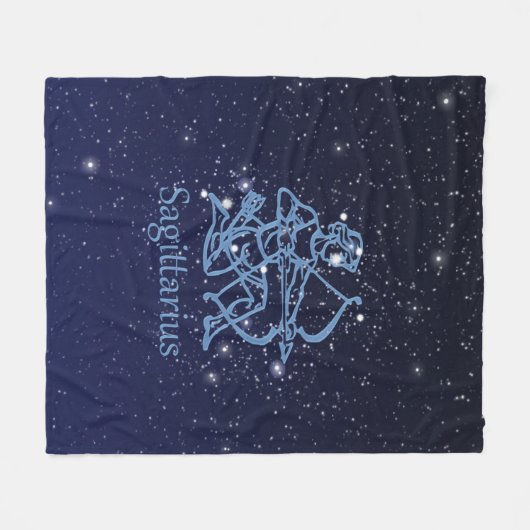 Sagittarius Sternbild & Sternzeichen mit Sternen Fleecedecke (Vorderseite (Horizontal))