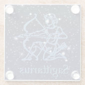 Sagittarius Sternbild & Sternzeichen mit Sternen Glasuntersetzer (Rückseite)