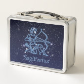 Sagittarius Sternbild & Sternzeichen mit Sternen Metall Lunch Box (Vorderseite)