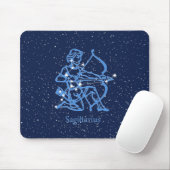 Sagittarius Sternbild & Sternzeichen mit Sternen Mousepad (Mit Mouse)