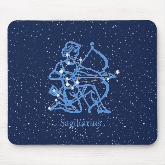 Sagittarius Sternbild & Sternzeichen mit Sternen Mousepad (Vorne)