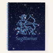 Sagittarius Sternbild & Sternzeichen mit Sternen Notizbuch (Vorderseite)