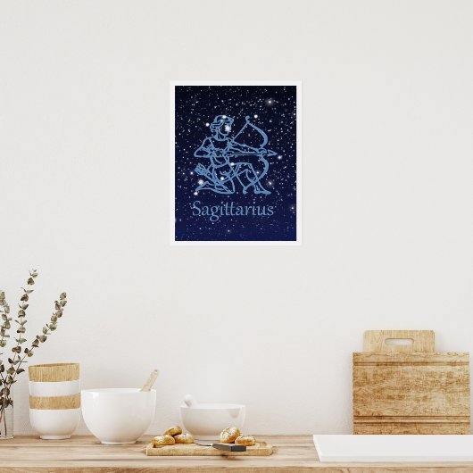 Sagittarius Sternbild & Sternzeichen mit Sternen Poster (Küche)