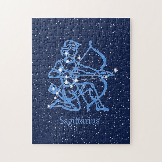 Sagittarius Sternbild & Sternzeichen mit Sternen Puzzle (Vertikal)