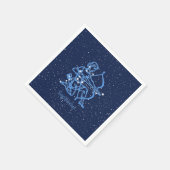 Sagittarius Sternbild & Sternzeichen mit Sternen Serviette (Ecke)