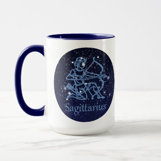 Sagittarius Sternbild & Sternzeichen mit Sternen Tasse (Links)