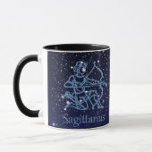 Sagittarius Sternbild & Sternzeichen mit Sternen Tasse (Links)