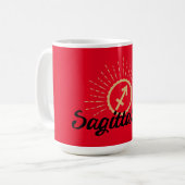 Sagittarius Sternexplosion Symbol Rot Kaffeetasse (Vorderseite Links)