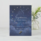 Sagittarius-Sternzeichen-Geburtstagseinladung Einladung (Stehend Vorderseite)