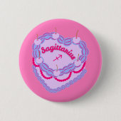 Sagittarius-Sternzeichen-Pastell-Herz-Geburtstagsk Button (Vorderseite)