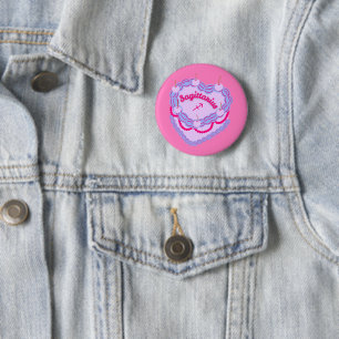 Sagittarius-Sternzeichen-Pastell-Herz-Geburtstagsk Button