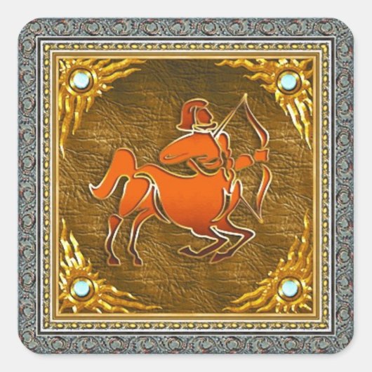 Sagittarius-Sticker Quadratischer Aufkleber (Vorderseite)