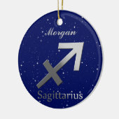 Sagittarius Sun Zeichen mit Name Keramik Ornament (Links)
