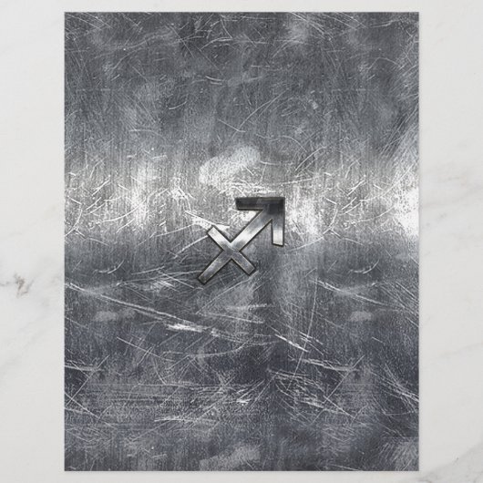Sagittarius Symbol Grunge Distressed Steel Style (Vorderseite)