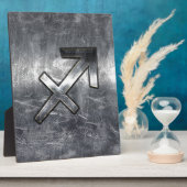 Sagittarius Symbol Grunge Distressed Steel Style Fotoplatte (Seite)