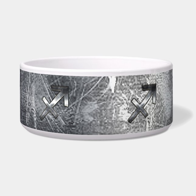 Sagittarius Symbol Grunge Distressed Steel Style Napf (Vorderseite)