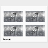 Sagittarius Symbol Grunge Distressed Steel Style Rechteckiger Aufkleber (Blatt)