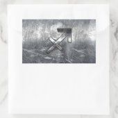 Sagittarius Symbol Grunge Distressed Steel Style Rechteckiger Aufkleber (Tasche)