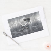 Sagittarius Symbol Grunge Distressed Steel Style Rechteckiger Aufkleber (Umschlag)