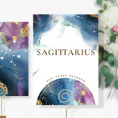 Sagittarius Table Sign Celestial Watercolor Theme Einladung