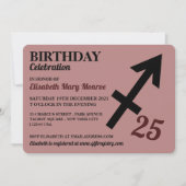 Sagittarius, The Archer, Zodiac Star Sign Birthday Einladung (Vorderseite)