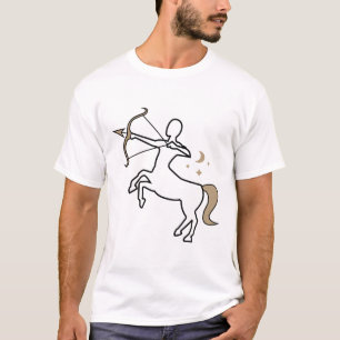 Sagittarius the archer zodiac star sign black gold T-Shirt