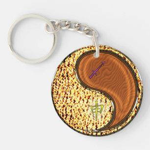 Sagittarius und Holzaffe Schlüsselanhänger