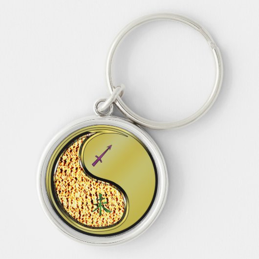 Sagittarius und Metallziege Schlüsselanhänger (Vorne)