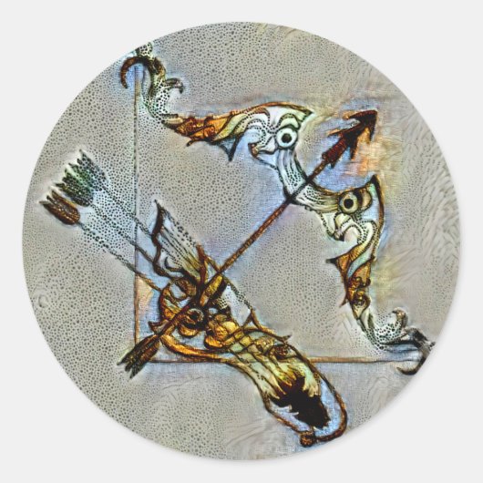 Sagittarius Venice Runder Aufkleber (Vorderseite)