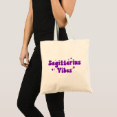 Sagittarius Vibes Zodiac Astrologie Lila Sterne Tragetasche (Vorderseite (Produkt))