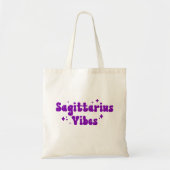 Sagittarius Vibes Zodiac Astrologie Lila Sterne Tragetasche (Vorne)