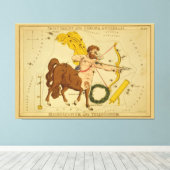 Sagittarius - Vintages Zeichen des Zodiac-Bildes Leinwanddruck (Insitu (Holzboden))