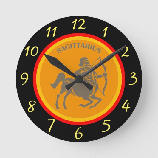 Sagittarius Wall Clock Runde Wanduhr (Vorderseite)
