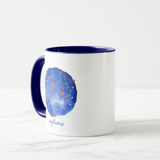 Sagittarius Watercolor Sky Constellation Zodiac Tasse (Vorderseite Links)