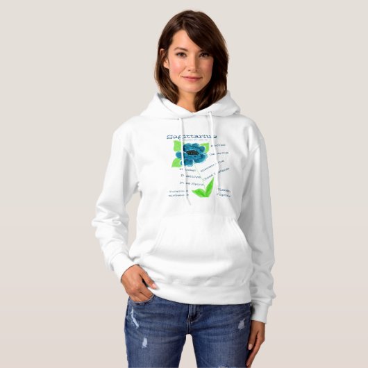 Sagittarius Wearable Birthday Horoscope Hoodie (Vorne ganz)