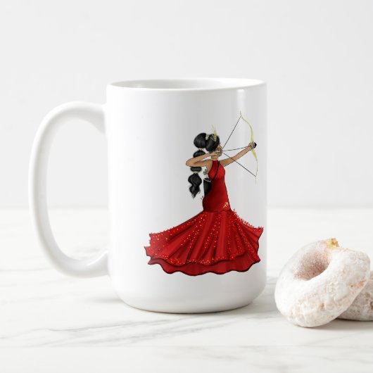 Sagittarius Weibliche Göttin - Angewohntes Geburts Kaffeetasse (Mit Donut)