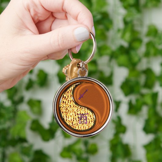 Sagittarius & Wood Rooster Schlüsselanhänger (Hand)