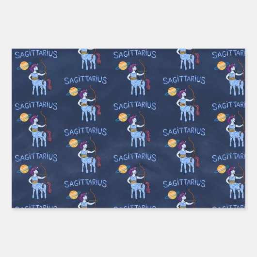 Sagittarius Wrapping Paper Flat Sheet Set 3 Geschenkpapier Set (Vorderseite 2)