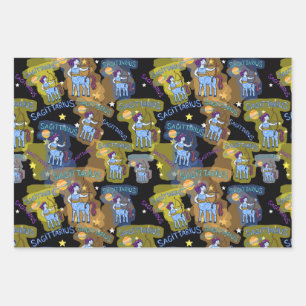 Sagittarius Wrapping Paper Flat Sheet Set 3 Geschenkpapier Set