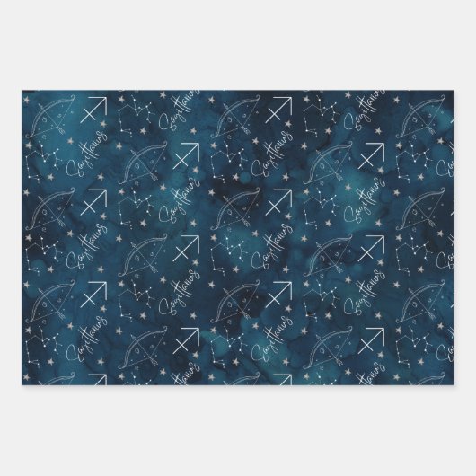 Sagittarius Wrapping Paper Sheets Geschenkpapier Set (Vorderseite 3)